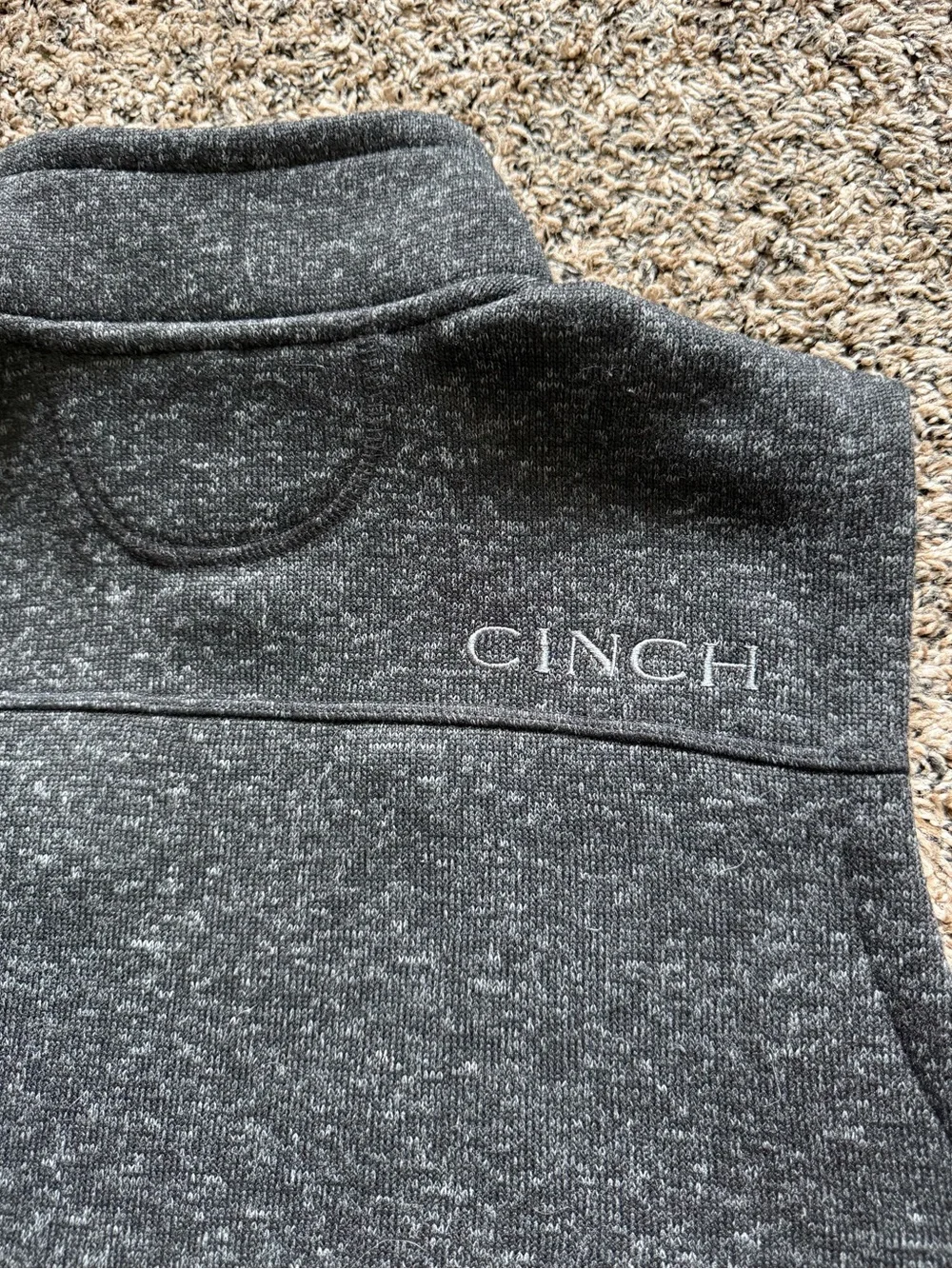 Cinch Men’s Heather Charcoal Sweater Fleece Vest Size Small